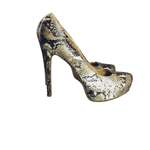 Faux Snakeskin Platform Stilleto Heels Women's 8.5 Slip On Pumps - Picture 2 of 11